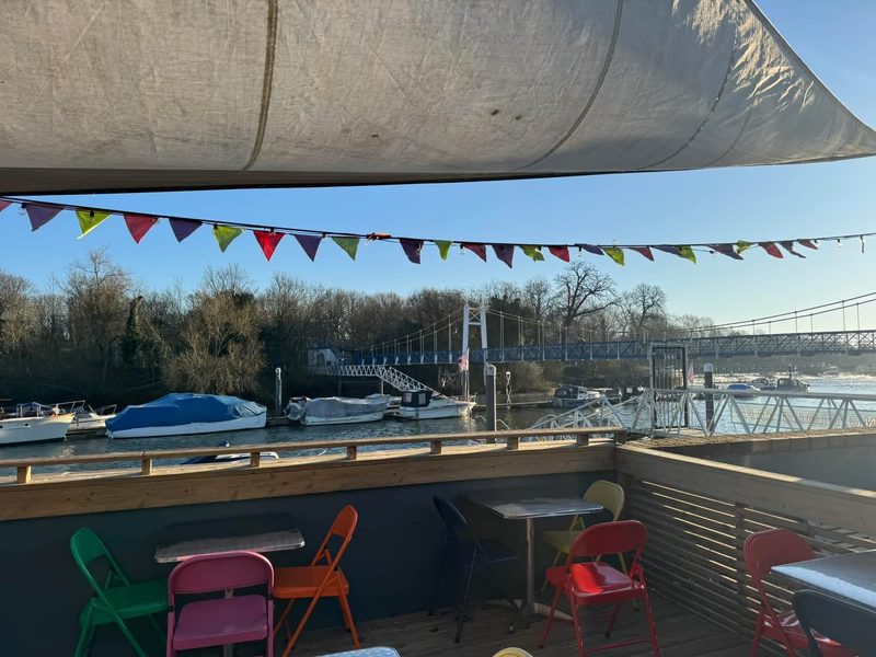 Teddington footbridge and the marina